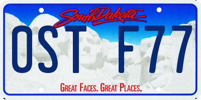 SD license plate 0STF77