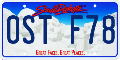 SD license plate 0STF78