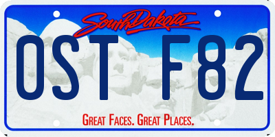SD license plate 0STF82
