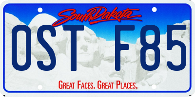 SD license plate 0STF85