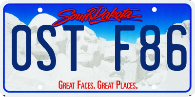 SD license plate 0STF86