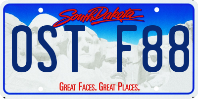 SD license plate 0STF88