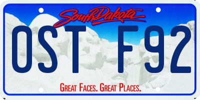 SD license plate 0STF92