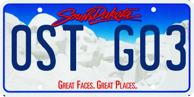 SD license plate 0STG03