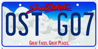 SD license plate 0STG07