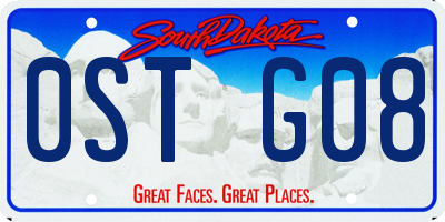 SD license plate 0STG08