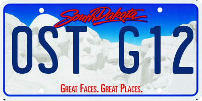 SD license plate 0STG12