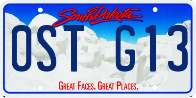 SD license plate 0STG13