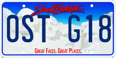 SD license plate 0STG18