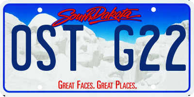 SD license plate 0STG22