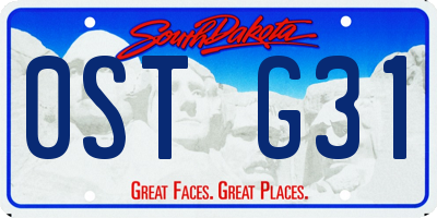 SD license plate 0STG31