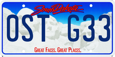 SD license plate 0STG33