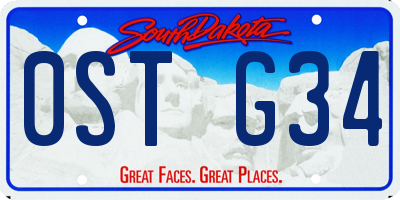 SD license plate 0STG34