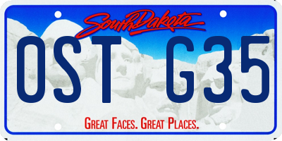 SD license plate 0STG35