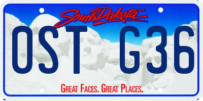 SD license plate 0STG36