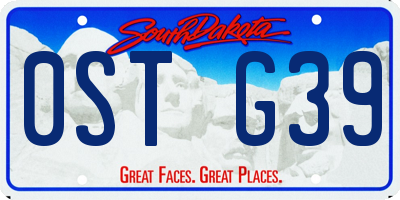 SD license plate 0STG39