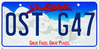SD license plate 0STG47