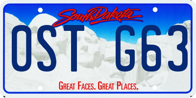 SD license plate 0STG63