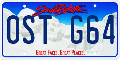 SD license plate 0STG64