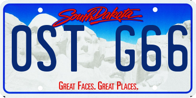 SD license plate 0STG66