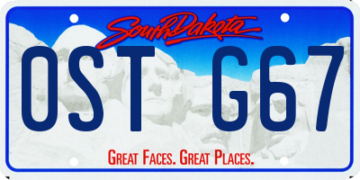 SD license plate 0STG67