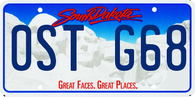 SD license plate 0STG68
