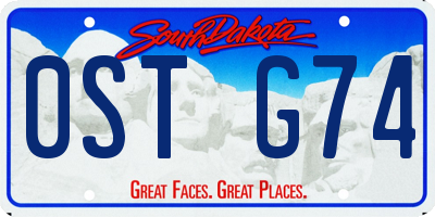 SD license plate 0STG74