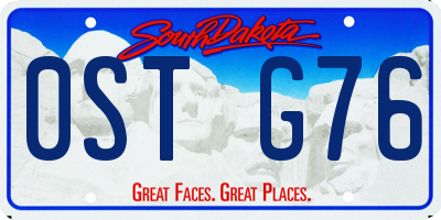 SD license plate 0STG76