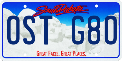 SD license plate 0STG80