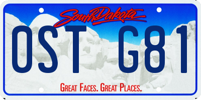 SD license plate 0STG81