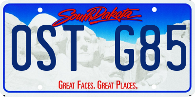 SD license plate 0STG85