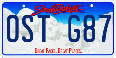 SD license plate 0STG87