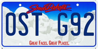 SD license plate 0STG92