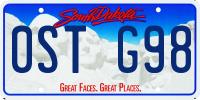 SD license plate 0STG98