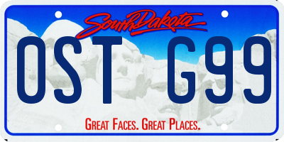 SD license plate 0STG99
