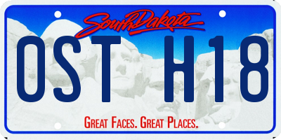SD license plate 0STH18