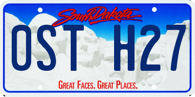 SD license plate 0STH27