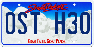 SD license plate 0STH30