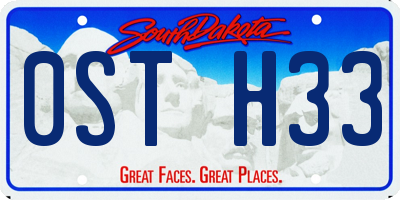 SD license plate 0STH33