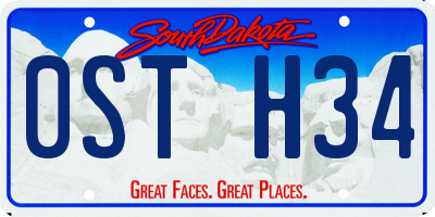 SD license plate 0STH34