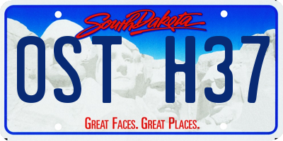 SD license plate 0STH37