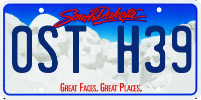 SD license plate 0STH39