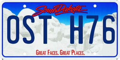 SD license plate 0STH76