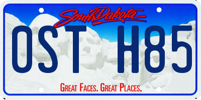 SD license plate 0STH85