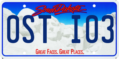 SD license plate 0STI03