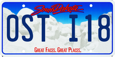 SD license plate 0STI18