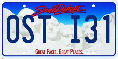 SD license plate 0STI31