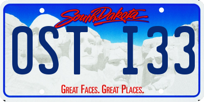 SD license plate 0STI33