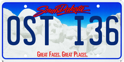 SD license plate 0STI36