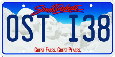 SD license plate 0STI38